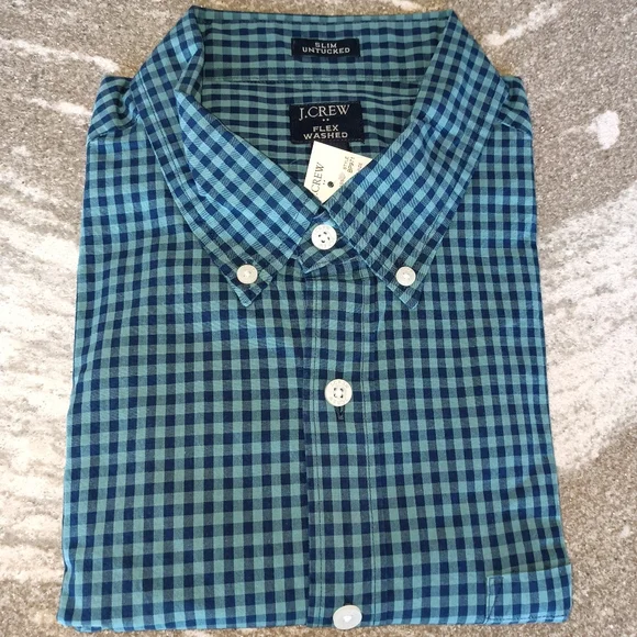 J. Crew Men's Flex Washed Casual Shirt New Size Large